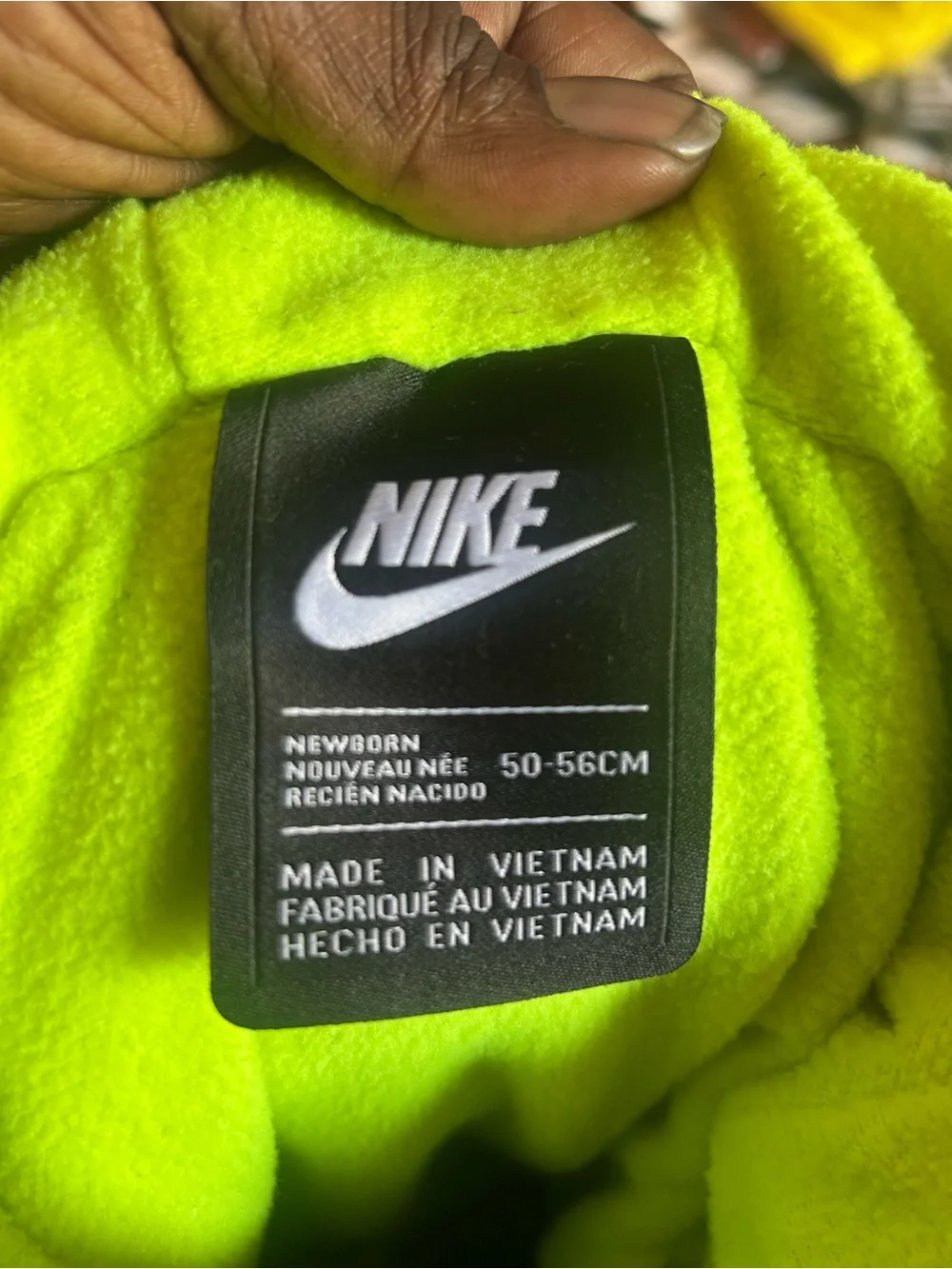 NIKE BLACK NEON VOLT , Size Newborn, GREEN LINED PUFFER HOODED WINTER BUNTING